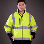 Composite polar fleece mens hi vis jacket HVKO9