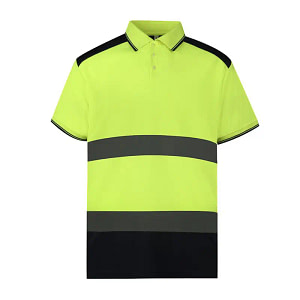 two tone hi vis polo shirt