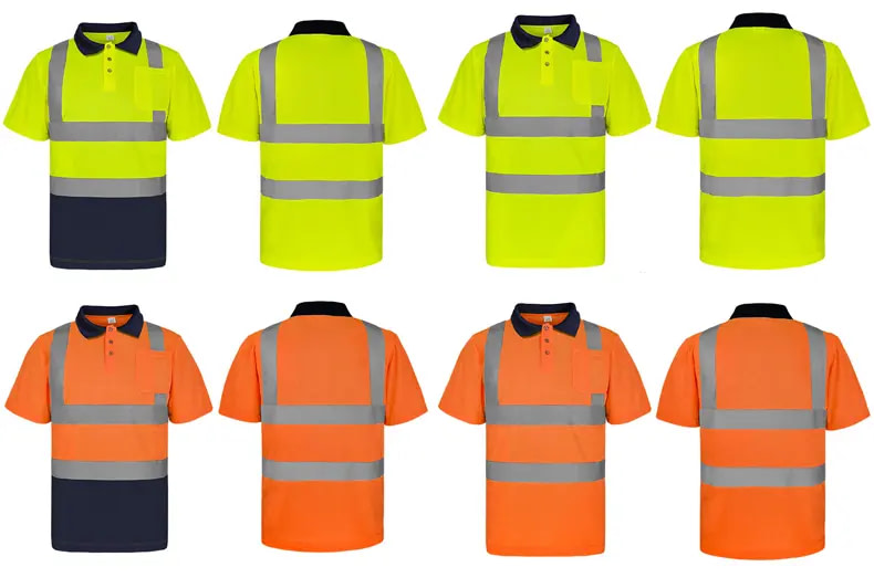 kurzarm Warnschutz Poloshirt bedrucken lassen